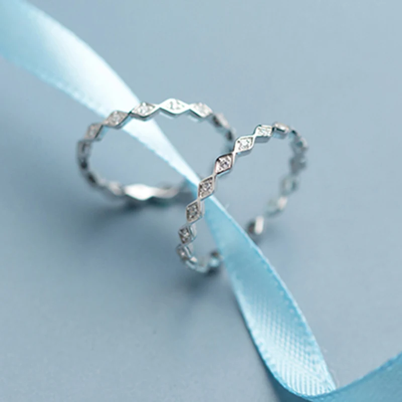 Простое составное кольцо на палец Романтические кольца с прозрачным Цирконом