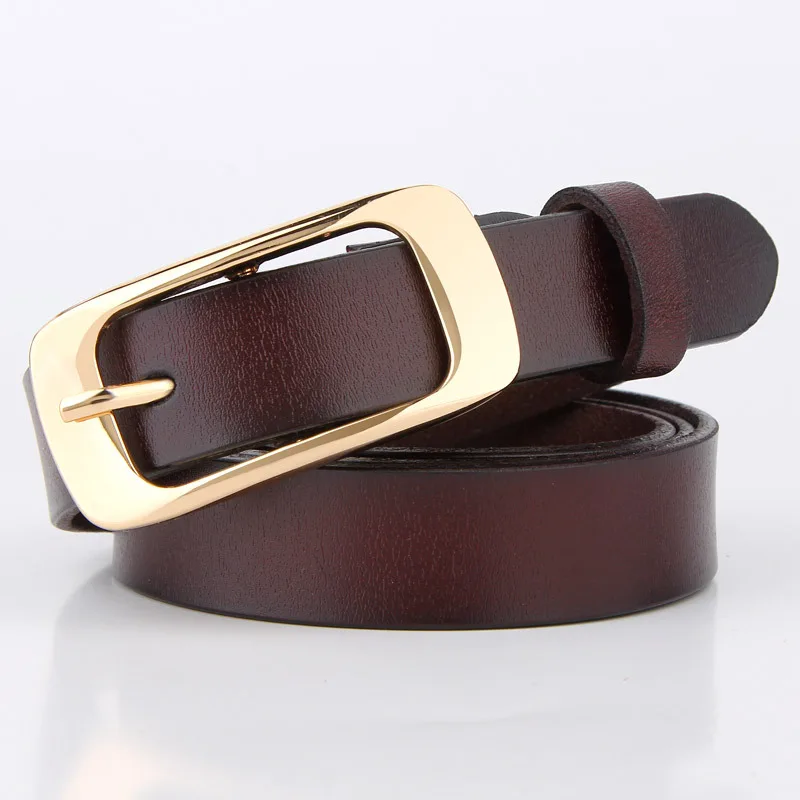 Женский кожаный ремень с пряжкой-иглой из воловьей кожи декоративный в стиле