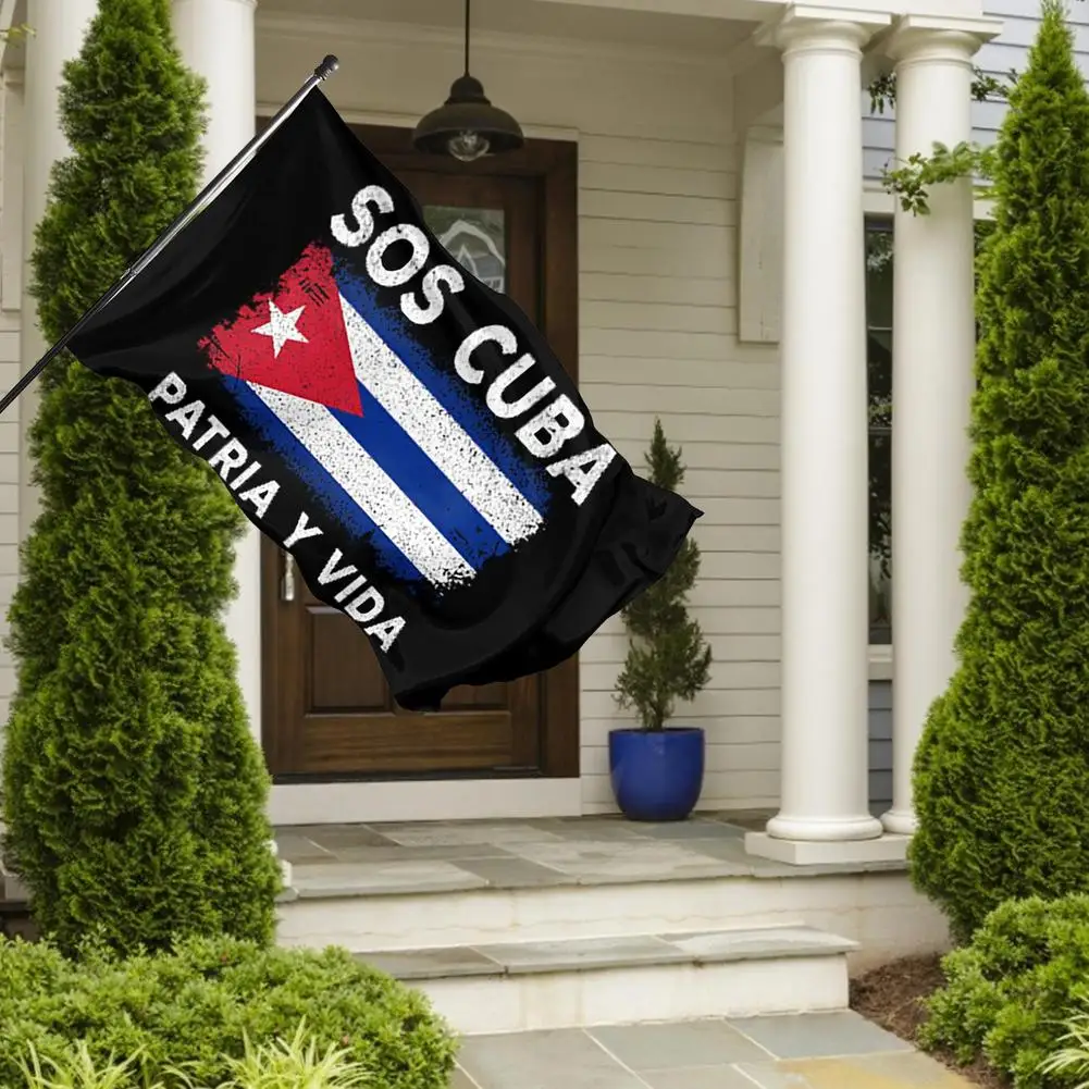 90x150cm флаг Кубы SOS для украшения сада с устойчивостью к выцветанию и 2 латунными люверсами.