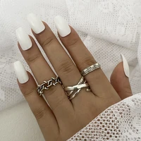 3 pcsset retro star index finger ring for women vintage trendy silver color six pointed star open tail ring jewelry 2021