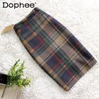 Ретро Клетчатая Шерстяная Юбка для женщин с высокой талией, с разрезом, твидовая юбка средней длины в стиле хиппи для девочек, Осень-зима 2021, длинная средневековая юбка