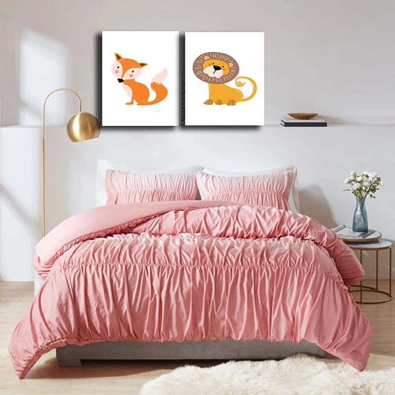 Милый Постер с изображением животных в лесу современный постер картина