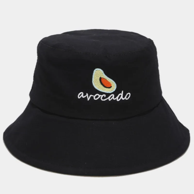 Панама с широкими полями и авокадо хлопковая Кепка вышивкой летняя женская шапка