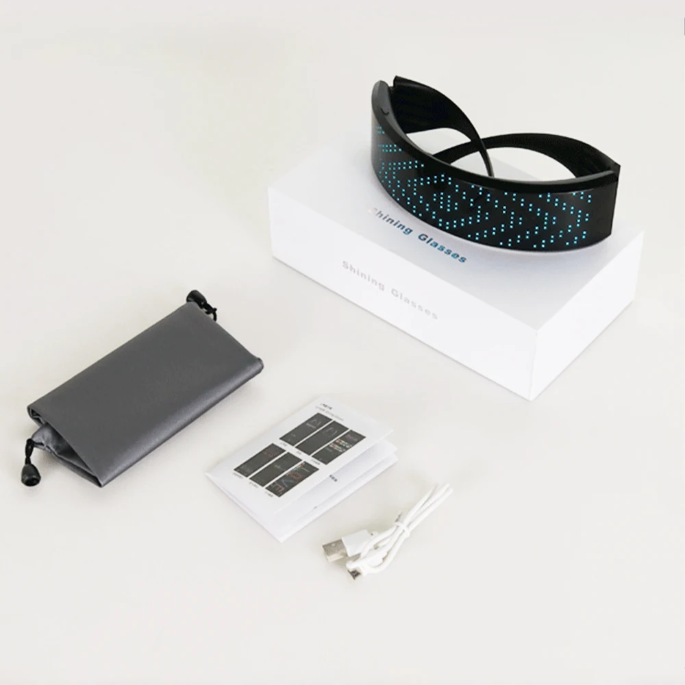 Magic Bluetooth Led Party Glasses APP Control Shield Luminous USB Charge DIY Quick Flash Shining Bar | Дом и сад