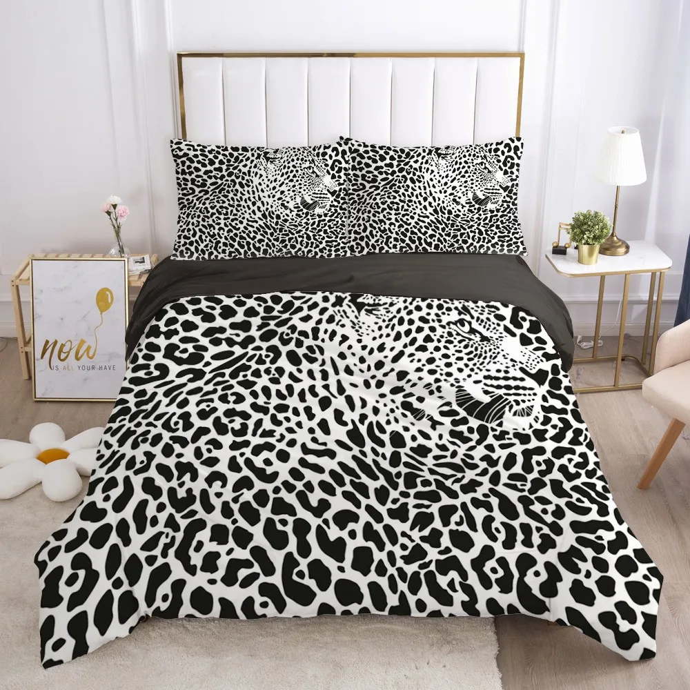 

Luxury Leopard Lion Zebra Pattern 3D Print Double Bedding Sets Skull Duvet Cover Pillowcase Twin Full Queen King Size Home Decor