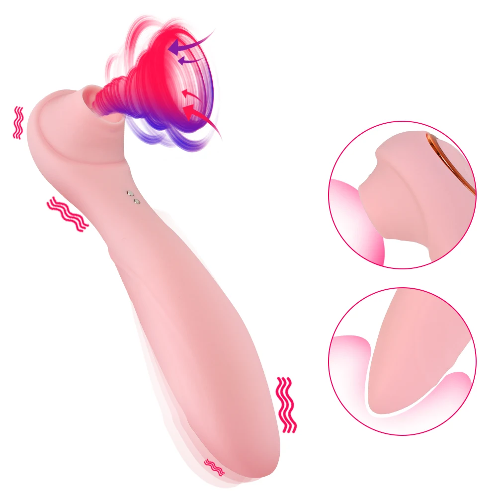 Adult Product Dual Head Vibrating Dildo Sucking Vibrator Nipple Clit Sucker Sex Toys for Women G-Spot Vagina Stimulation | Красота и