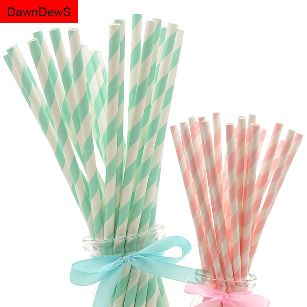 25 шт. бумажные соломинки для питья украшения 1-го дня рождения детские взрослых
