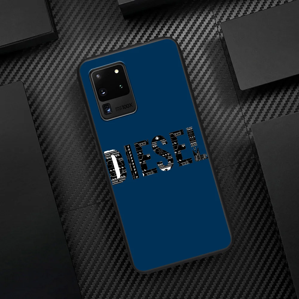

DIESEL Luxury Fashion Brand Phone Case Cover Hull For Samsung Galaxy S 6 7 8 9 10 e 20 Edge Note 8 9 10 Plus black Hoesjes