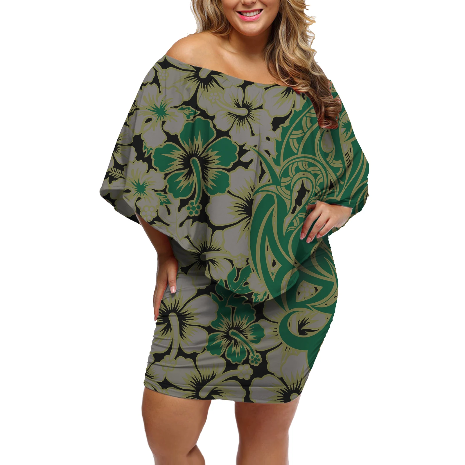 

Loose Sleeveless Women Small Cape Off The Shoulder Summer Dresses Y2k платье летнее женское2021 Polynesia Frangipani Vestido