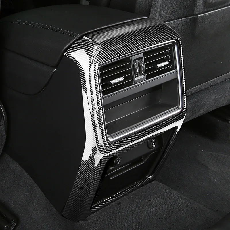 

Car Carbon Fiber Color Rear Air Conditioning Vent Frame Decoration Sticker Trim For Porsche Cayenne 2018-19 Interior Molding