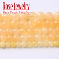 natural yellow citrines beads round loose spacer stone beads for jewellery making diy charm bracelet handmade 6 8 10mm 15strand