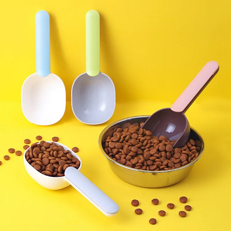 

Pet Dog Food Spoon Mutli-function Feeding Spoon With Sealing Bag Clip Pet Food Scoop Measuring Cup Shovel For Dog Cat Suplies T