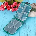 Пластиковая коробка, коробка для рыболовных снастей, маленькая коробка для хранения аксессуаров, квадратная коробка для рыболовных крючков с 10 мелкими отсеками