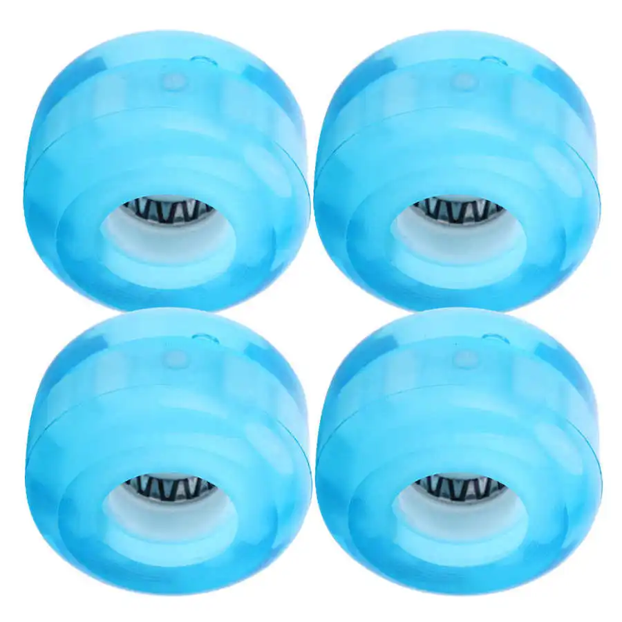 4pcs Skateboard Wheels High Elastic PU Flashing Wheel 52mm Professional Anti-Skid No Noise | Спорт и развлечения