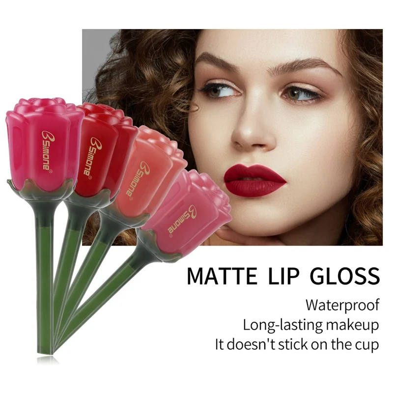 Rose Type Matte Lip Glaze Moisturizing Lasting Waterproof Non-stick Cup Velvet Gloss Balm MKXJ | Красота и здоровье