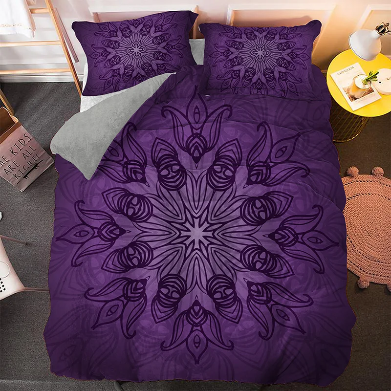 India Mandala Series Bedding Set 3D Printed Duvet Quilt Cover Hippie Bohemia Pillowcase Home Textile Bed Decor With Pillowcases | Дом и сад
