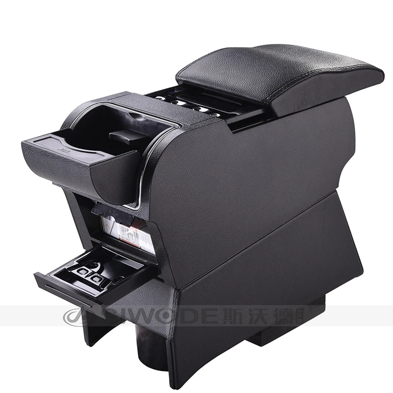 Деревянный подлокотник с 4 отверстиями USB для Volkswagen Polo|car armrest box|armrest boxhand box |