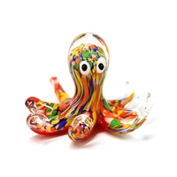 murano glass octopus figurines mini rainbow colors handmade cute sea animal crafts ornaments xmas gifts for kids aquarium decor