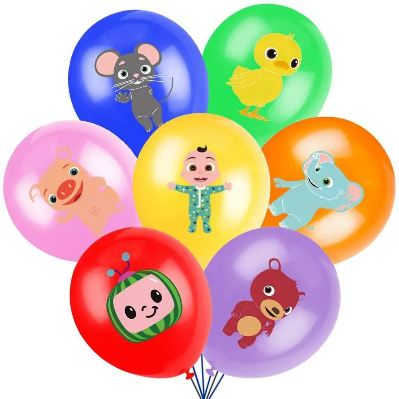 

1 Set Cocomelon Party Supplies Cocomelon Stickers Balloons Cake Topper Birthday Banner For Baby Shower Kids Birthday Party Decor