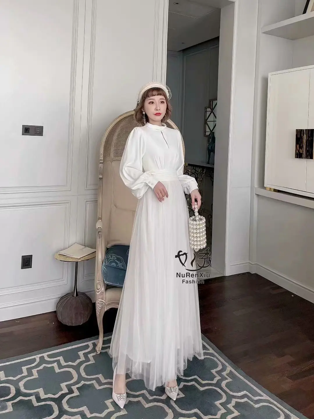 

Wxw2021 summer dress new elegant celebrity temperament foreign style skirt show thin dress