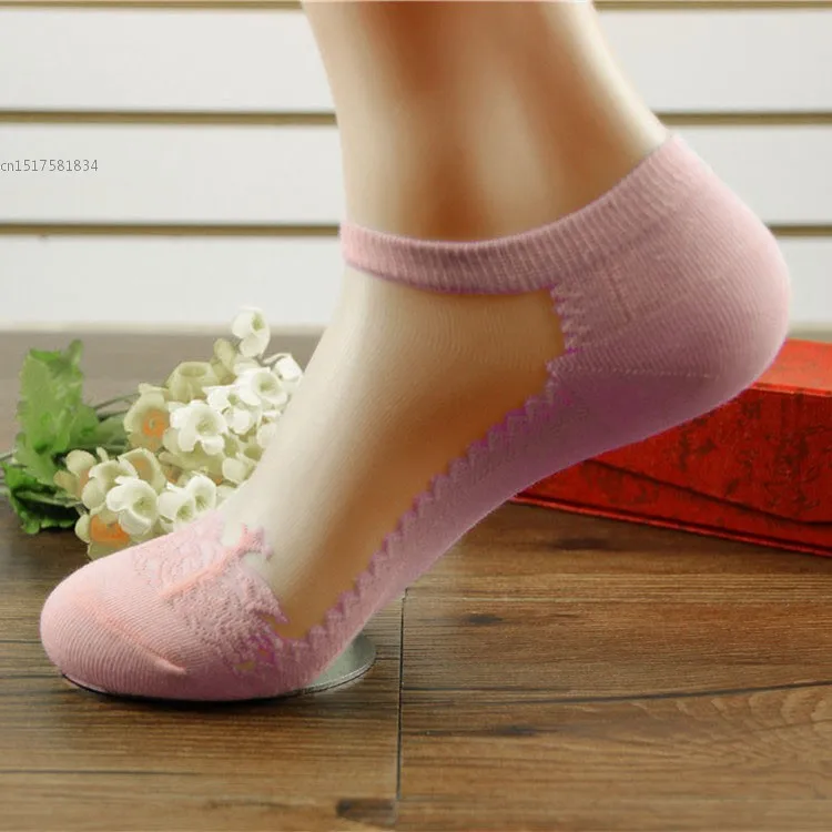 Модные женские сетчатые кружевные лоскутные носки по щиколотку с низким