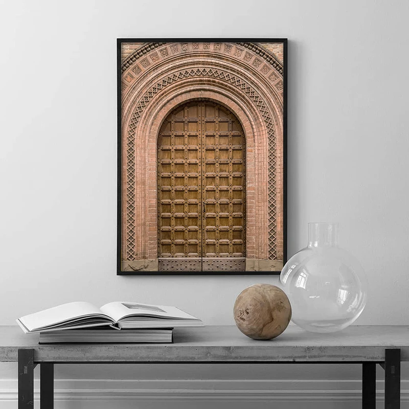 Марокканская дверь лесные листья холст живописи северный минималистический постер и печати декоративные картинки для гостиной на.