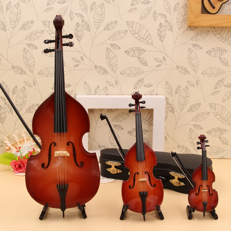 Мини Виолончельный гитарный миниатюрный Виолончель Контрабас модель с Чехол