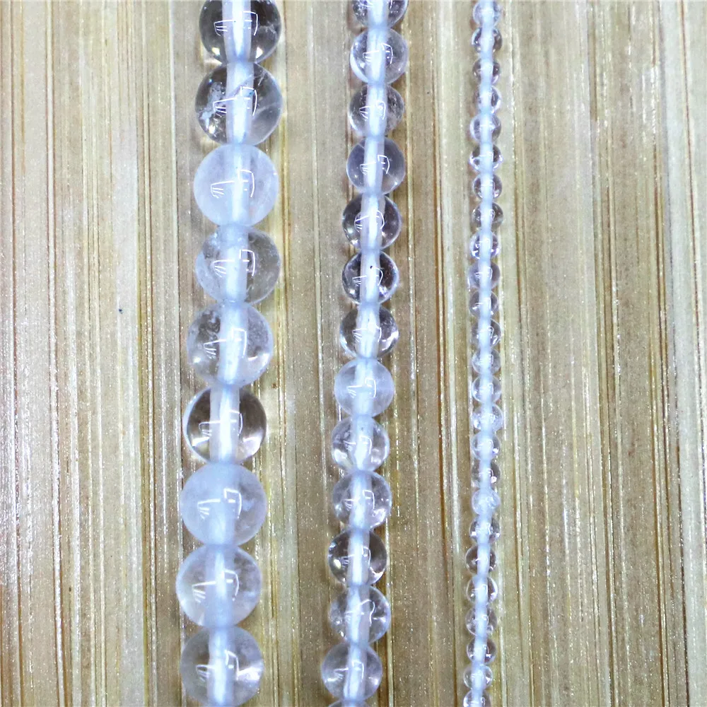 

1060pcs Wholesale Natural Stone Beads White Crystal Beads Round Small Loose Beads Quartz Crystal for Jewelry Making