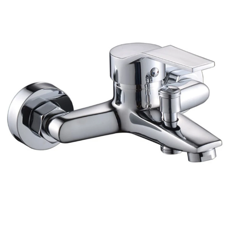 

Polished Chrome Finish New Wall Mounted Shower Faucet Bathroom Bathtub Handheld Shower Tap Mixer Faucet