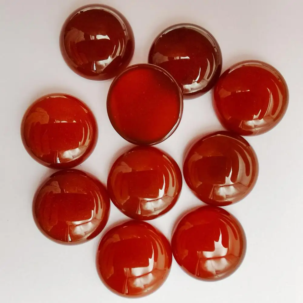 

16MM Red Carnelian Stone Round CAB Cabochon Jewelry For Woman Gift Bead (10 pcs/lot) H238
