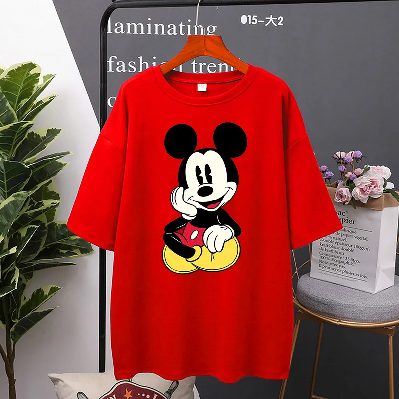 Disney cartoon Mickey Tshirt Tops Summer casual oversized Women T-shirts Ulzzang hip hop Streetwear Harajuku short sleeve tshirt