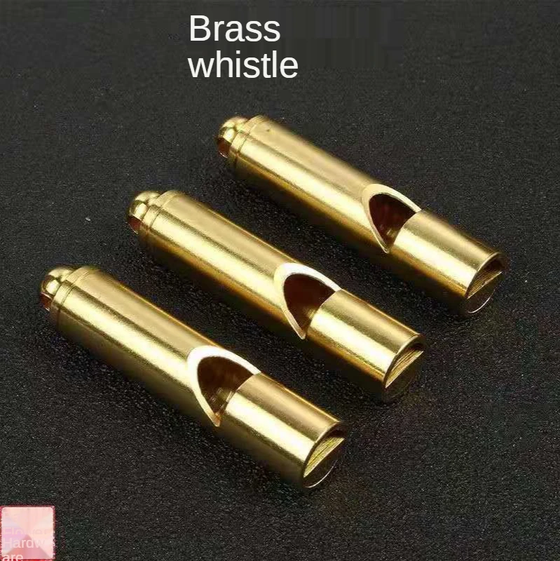

Brass Outdoor Lifesaving Whistle Bamboo Keychain Pendant Children's Competition Treble Whistle Mountaineering Training Supplies