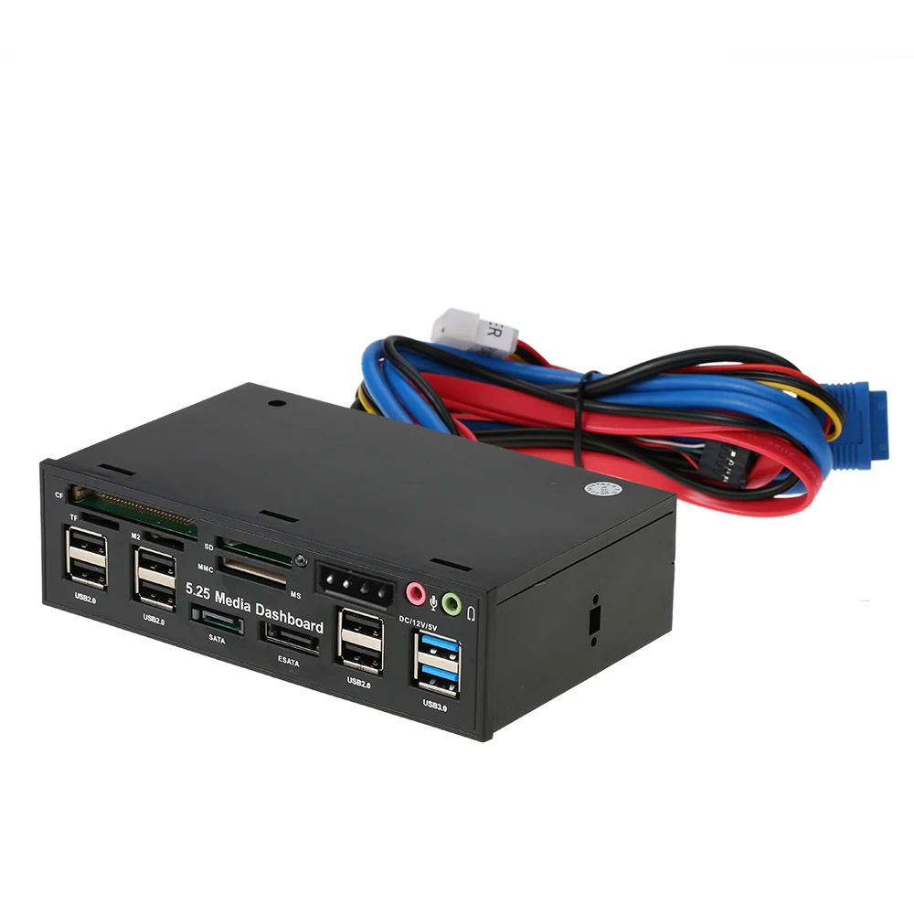 Многофункциональный кард-ридер USB 3,0 концентратор передней панели eSATA SATA порт внутренний кард-ридер ПК Панель медиа Передняя панель аудио
