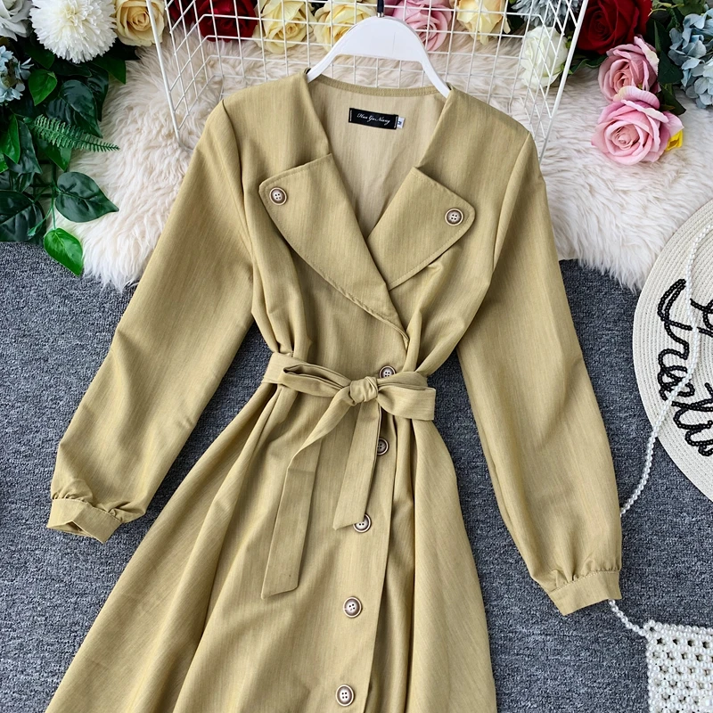 Vestido Mujer новинка 2019 Осенний женский длинный рукав тонкий а-силуэт вечерние модные