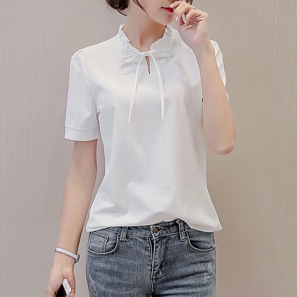 Blusas mujer de moda 2019 хит продаж новая женская летняя офисная рубашка с короткими