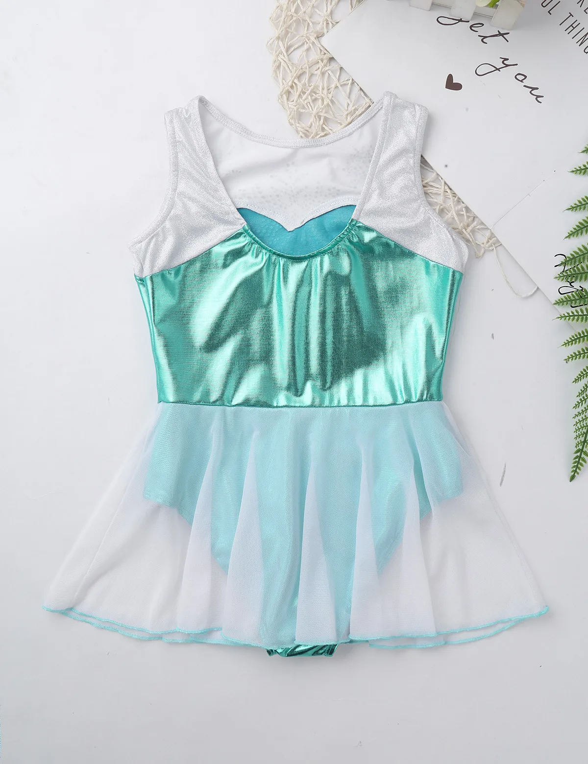 Цельнометаллическое балетное танцевальное платье для девочек Детское трико