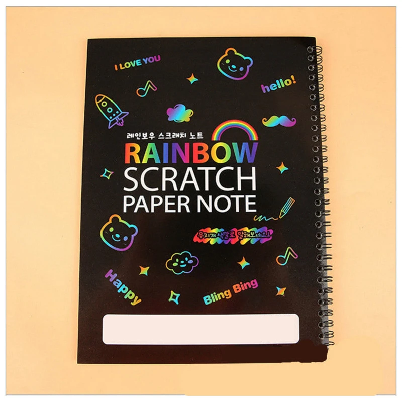 

Magic Scratch Paper Note Book Color Art Rainbow Scraping Painting Paper Kids Decompression Toys Adult Creative DIY Birthday Gift