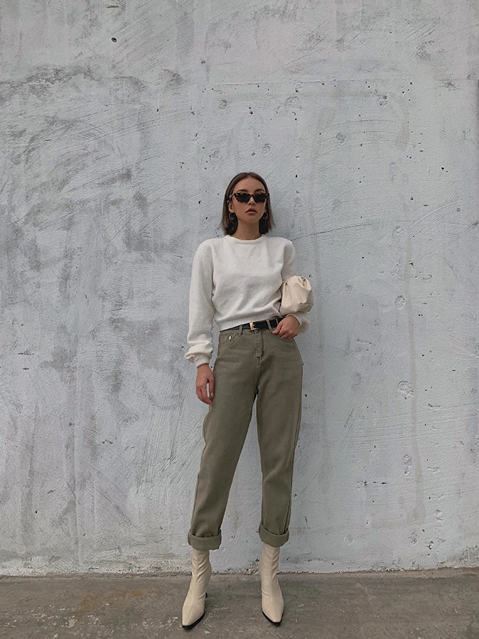 2019 new fashion women's clothing Autumn high waist jeans female straight casual nine pants | Женская одежда