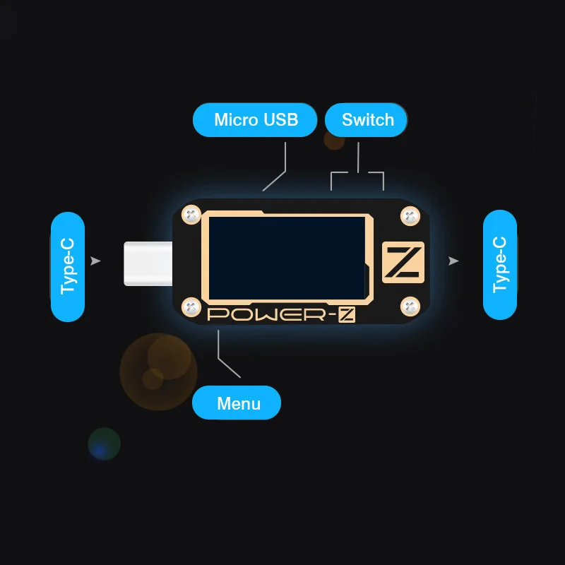 Двойной USB тестер ATORCH Type C портативный анализатор напряжения и