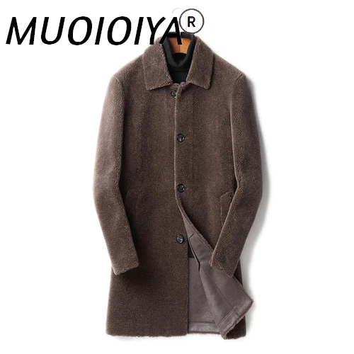 

MUOIOYIA Real Fur Coat Men Sheep Shearing Long 100% Wool Jacket Casual Winter Coat Men Kurtki Zimowe Meskie D91-KZ98-09 KJ3756