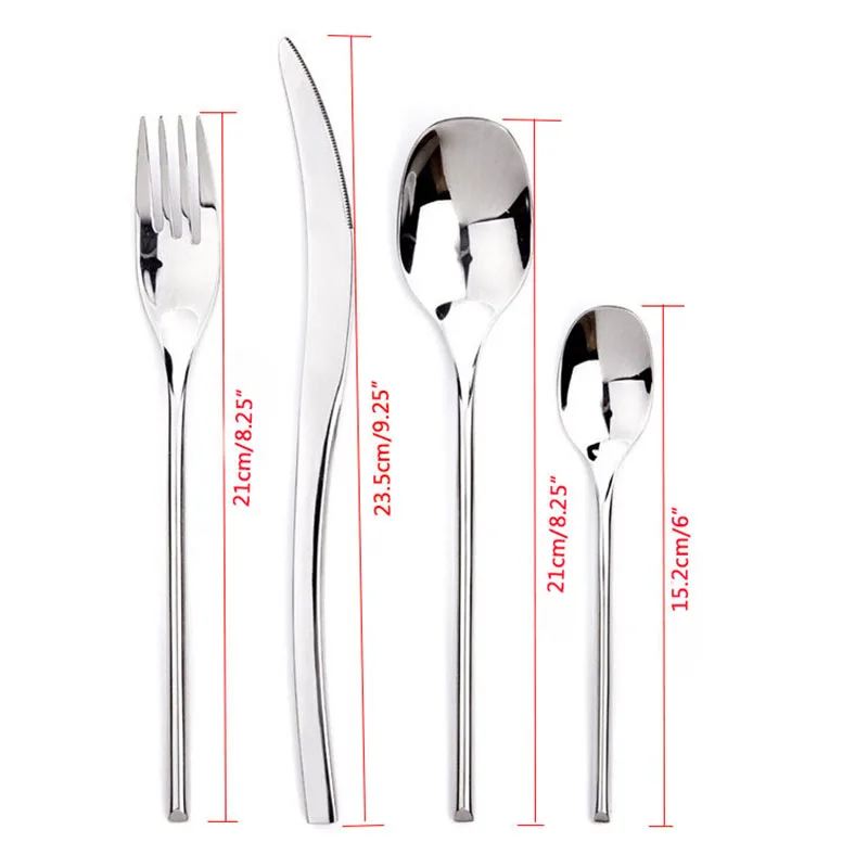 

4 8 16 24pcs Western Food Stainless Steel Cutlery Dinnerware Set steak knife fork Teaspoon and teaspoon with black gift box