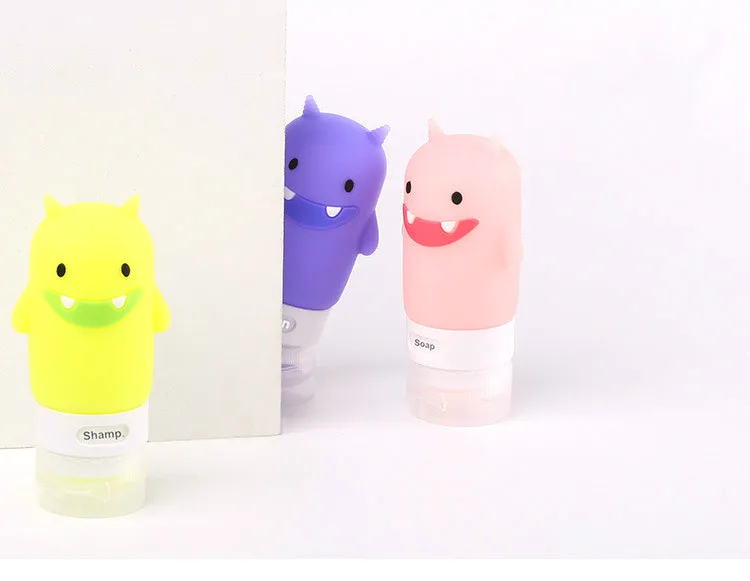 

New Portable Cartoon Bear Penguin Animal Silicone Travel Case Organizer Shampoo Shower Gel Lotion Storage Refillable Bottle