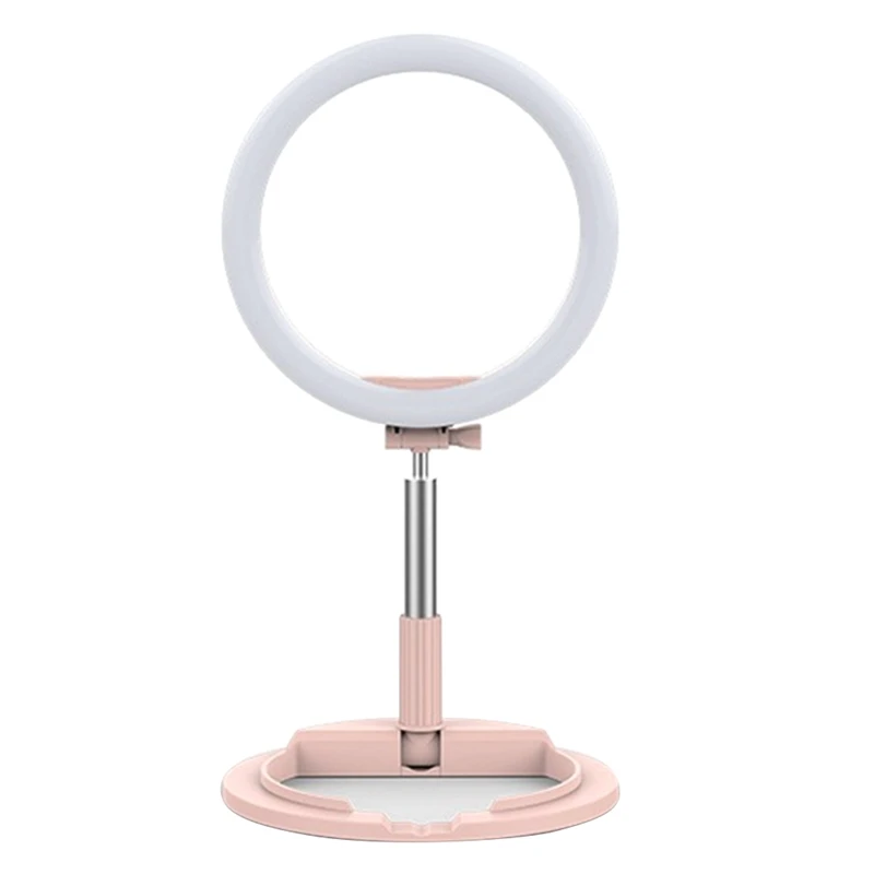 

Folding LED Ring Desktop Fill Light, with Dual Camera Positions, Suitable for Mobile Phone Live Broadcasts and Photos