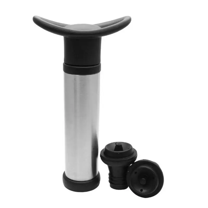 

T3EC Durable Stainless Steel Vacuum Wine Saver Pump Humanized Design Bottle Stopper for Preserving and Sealing Bottled Wine Bar