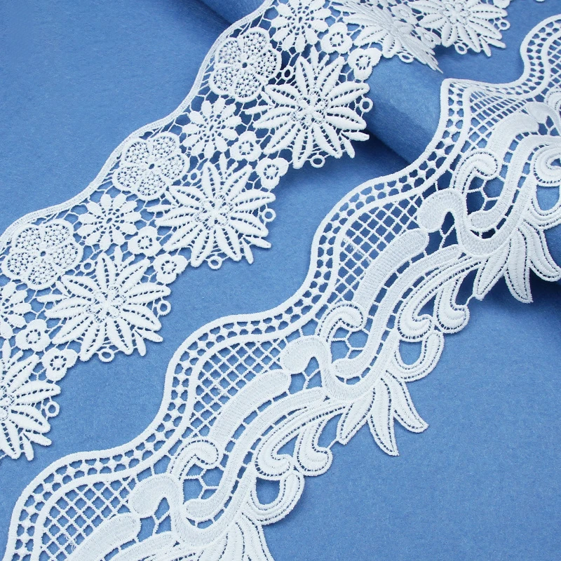 

African Laces 2021 Fabric Sewing Trim Diy 10yard White Flower High Quality Ribbon Skirt Curtain Wedding Craft Dress Accessories
