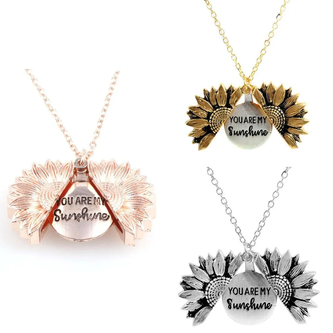 Новое Двухслойное ожерелье с выгравированным подсолнухом и открытым шармом