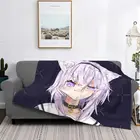 Nekomata Okayu - Hololive покрывало для кровати Клетчатое одеяло покрывала Super King Melody