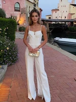 summer women jumpsuits trendy 2021 new arrivals sexy bodycon jumpsuit maxi pants crystal stone v neck bodysuit club night party