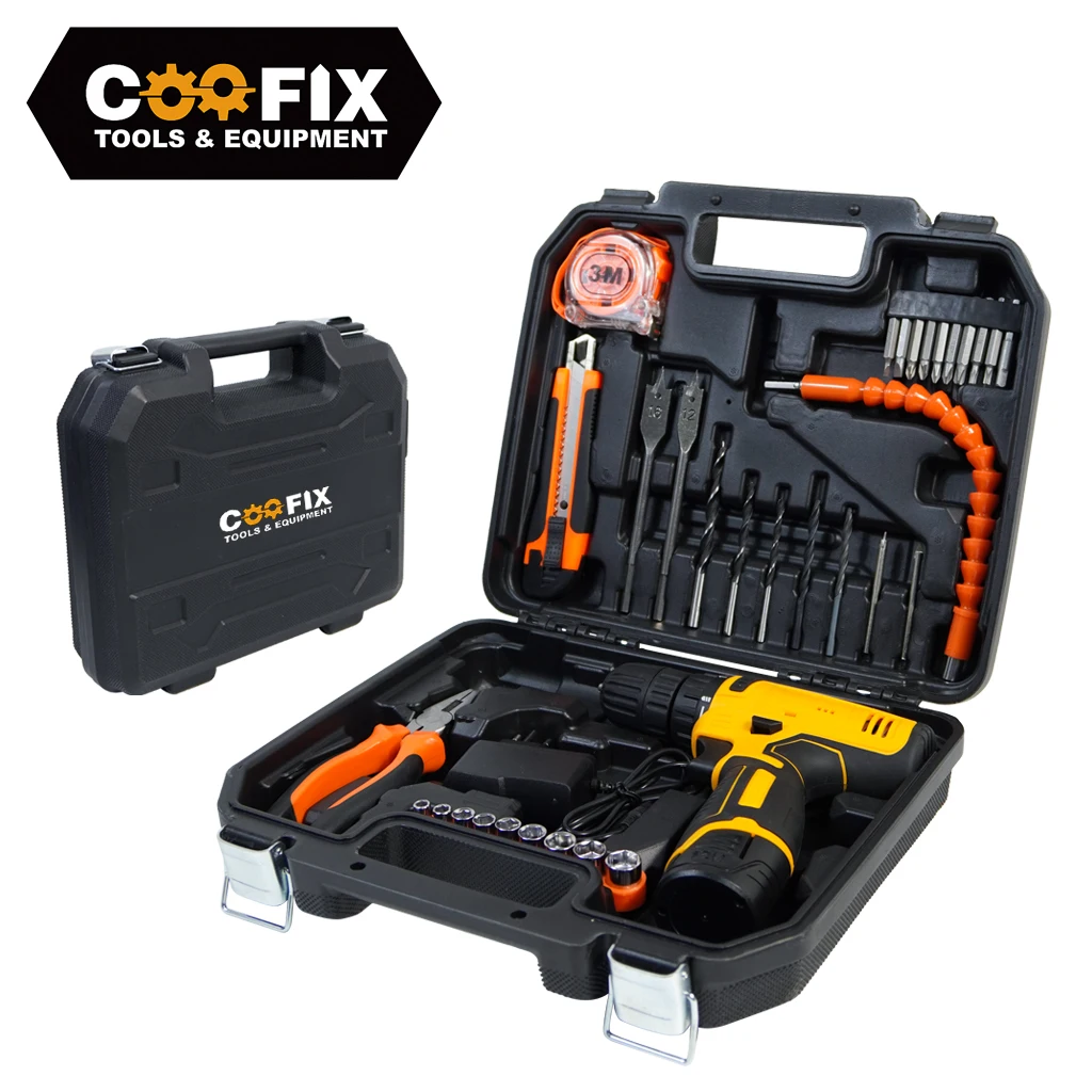 

COOFIX-Home Repair Hand Tool Set Kit with Plastic Tool Box Screwdriver Set DIY