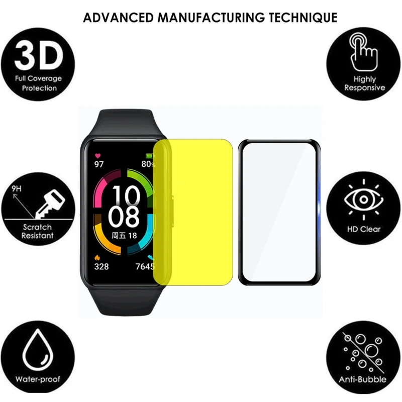 

2Pcs For -huawei honor band 6 screen protector Film soft Films on band 6 Smart Bracelet not Glass